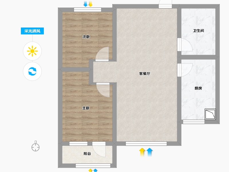 山东省-青岛市-碧水明珠-67.26-户型库-采光通风