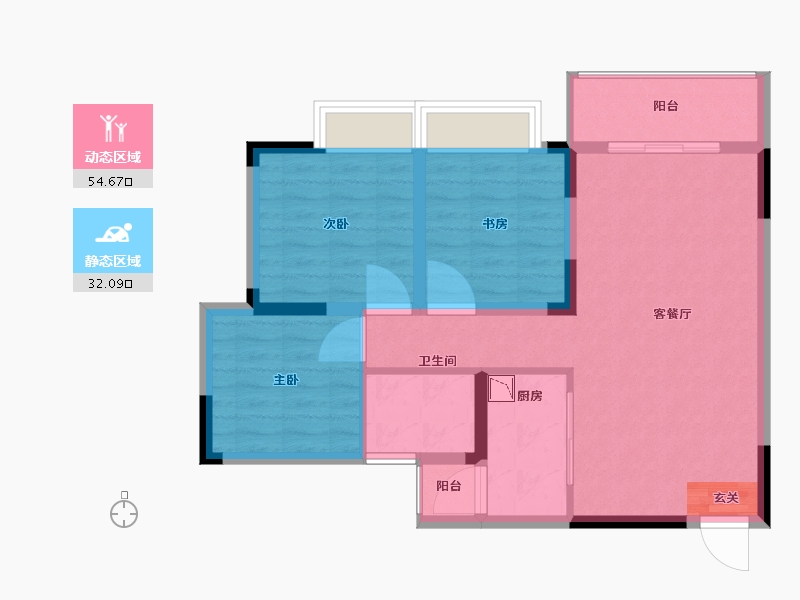 贵州省-贵阳市-贵州当代MOMΛ未来城-77.61-户型库-动静分区