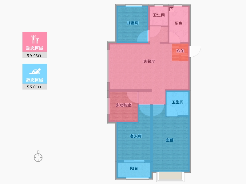 山西省-太原市-融创中心-104.33-户型库-动静分区