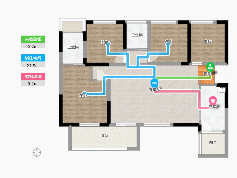 四川省-成都市-凤溪院子-94.53-户型库-动静线