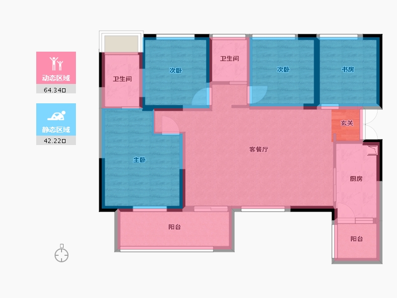 四川省-成都市-凤溪院子-94.53-户型库-动静分区