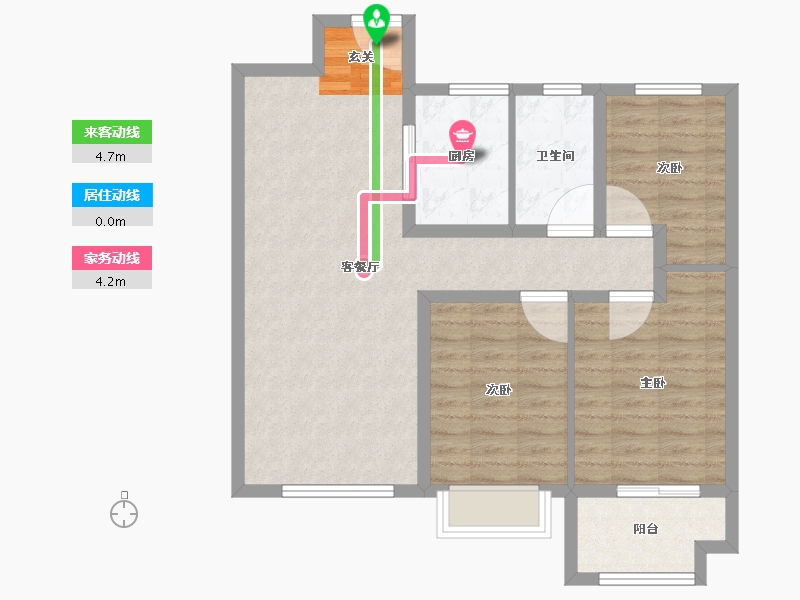 河南省-安阳市-邺南 尚书府-81.83-户型库-动静线