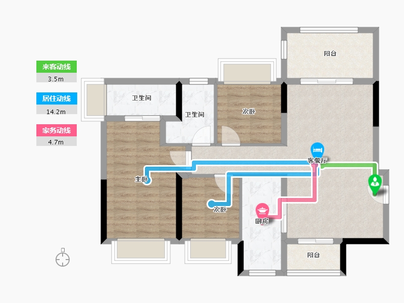 广东省-中山市-钰海美筑-84.35-户型库-动静线