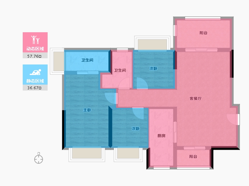 广东省-中山市-钰海美筑-84.35-户型库-动静分区