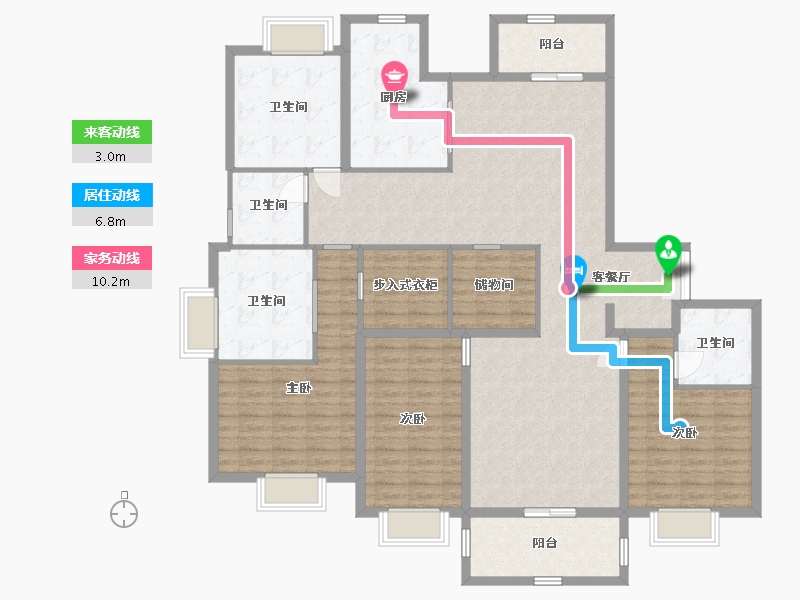 上海-上海市-瑞虹中粮海景壹号-164.51-户型库-动静线