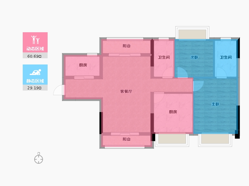 广东省-中山市-壹加壹・兴和隽园-80.38-户型库-动静分区