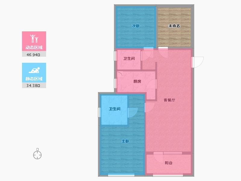 浙江省-杭州市-印象城-81.00-户型库-动静分区