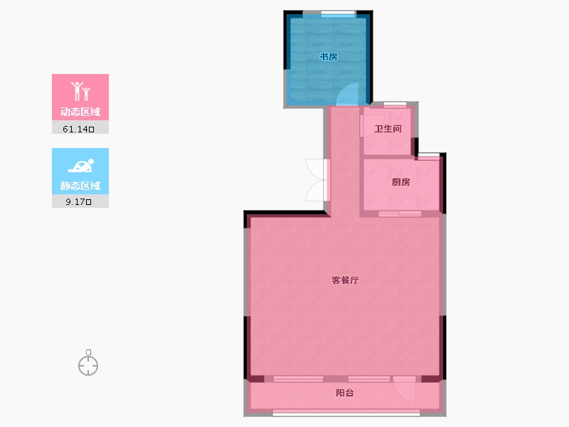 辽宁省-大连市-招商雍景湾-63.15-户型库-动静分区