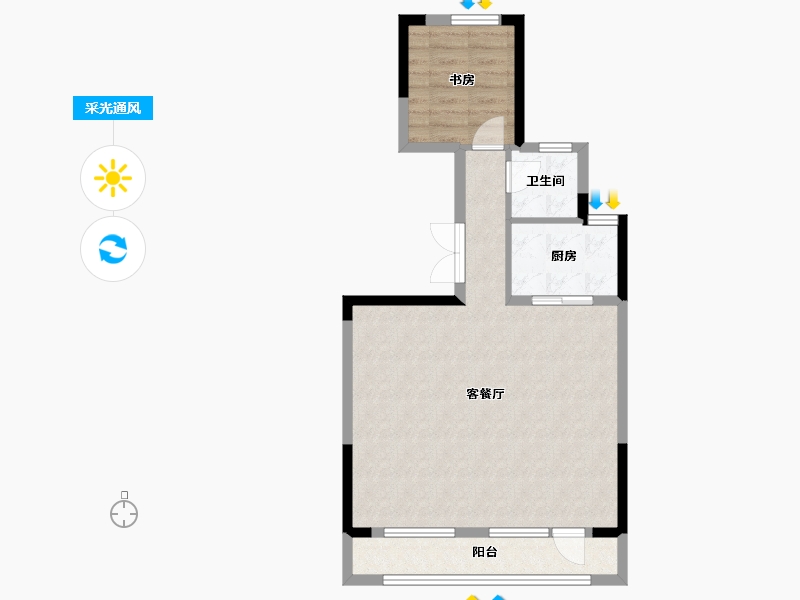 辽宁省-大连市-招商雍景湾-63.15-户型库-采光通风