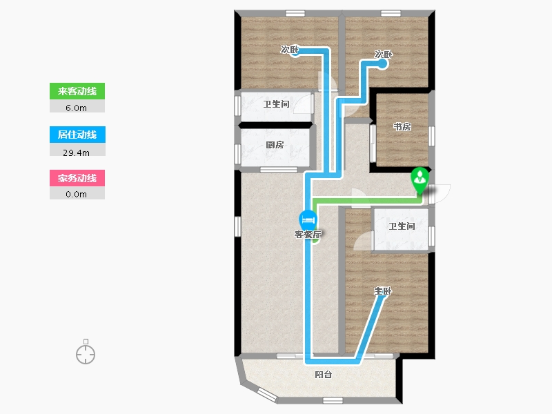 广西壮族自治区-玉林市-中鼎绿城中心-105.45-户型库-动静线