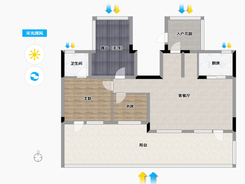 辽宁省-大连市-招商雍景湾-121.26-户型库-采光通风