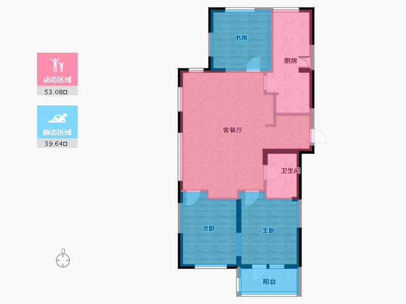 辽宁省-大连市-万科滨海大都会-82.40-户型库-动静分区