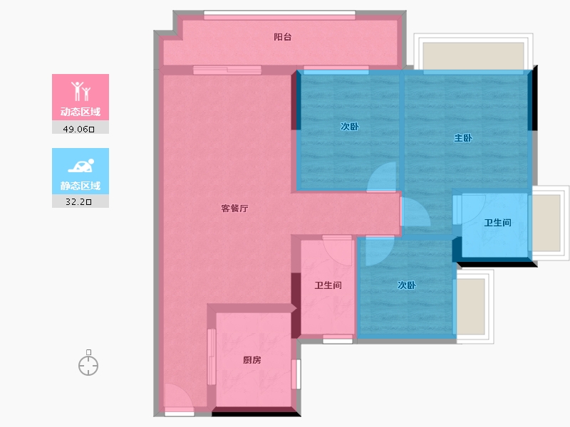 广东省-中山市-壹加壹・兴和隽园-71.79-户型库-动静分区