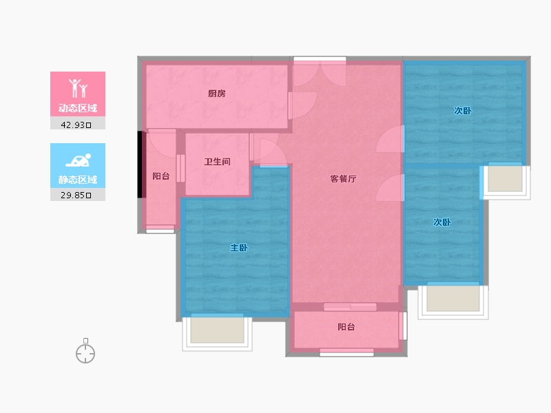 四川省-成都市-东韵花园-65.40-户型库-动静分区