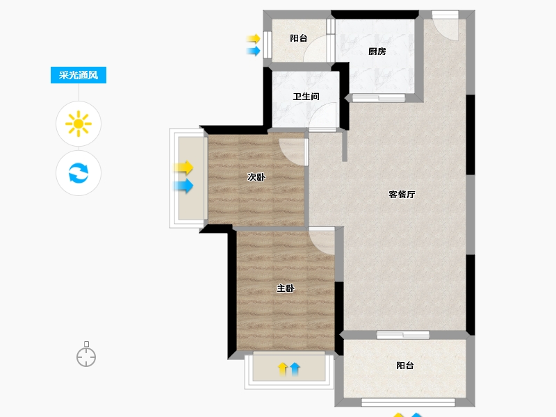 广东省-中山市-钰海美筑-61.76-户型库-采光通风