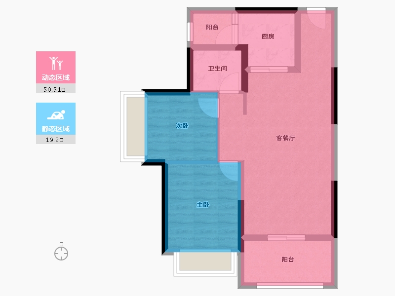 广东省-中山市-钰海美筑-61.76-户型库-动静分区