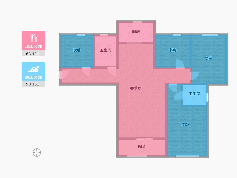 河南省-郑州市-紫熙苑-112.88-户型库-动静分区