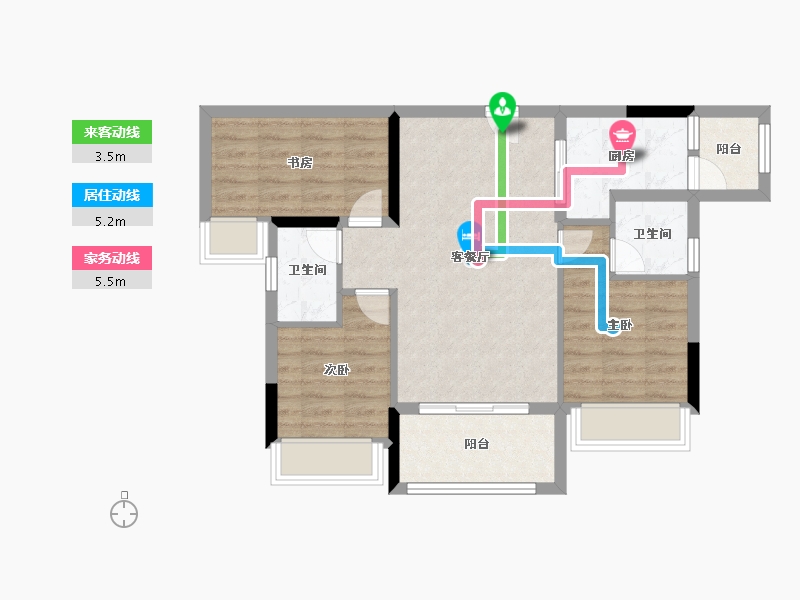 广东省-中山市-壹加壹・兴和隽园-71.51-户型库-动静线