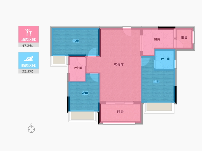 广东省-中山市-壹加壹・兴和隽园-71.51-户型库-动静分区