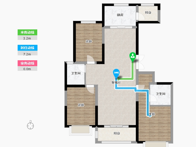 山西省-太原市-太铁龙兴苑-104.62-户型库-动静线