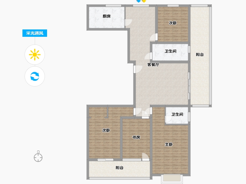 山东省-临沂市-城开水岸-175.00-户型库-采光通风