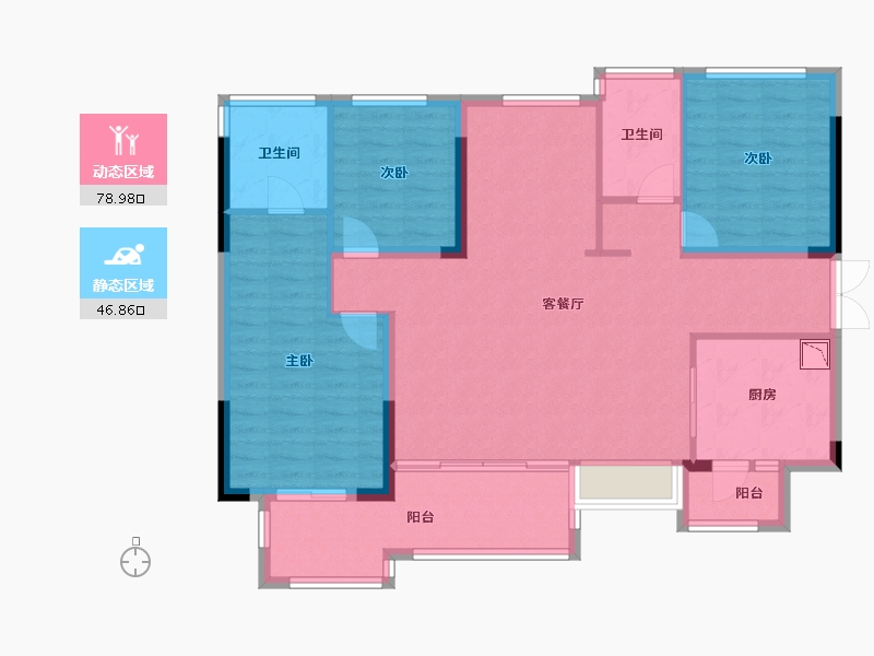 四川省-成都市-远洋朗基国宾御府-114.01-户型库-动静分区