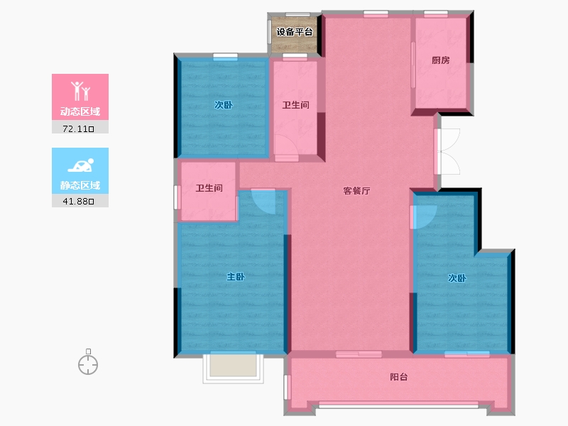 山东省-烟台市-金日天璞-103.57-户型库-动静分区