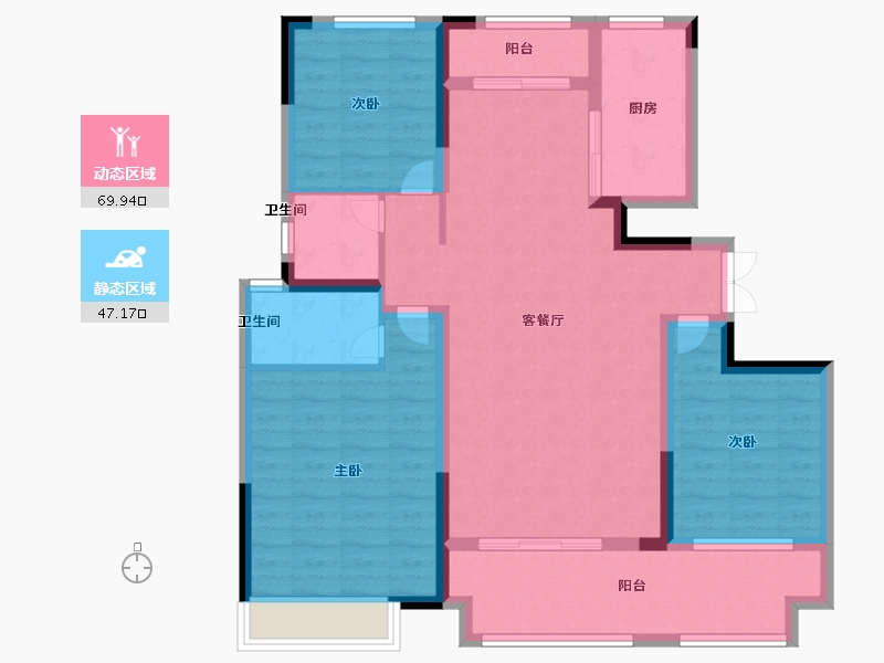 河南省-濮阳市-怡海丽廷-104.67-户型库-动静分区