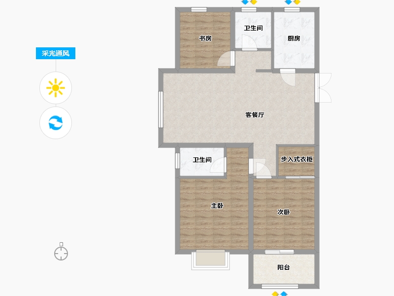 江苏省-徐州市-天鸿水岸景城-98.00-户型库-采光通风