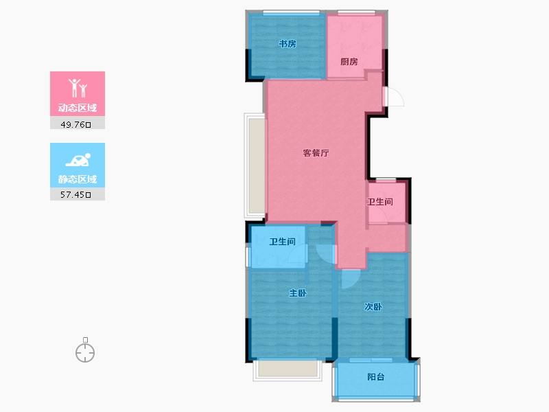 浙江省-金华市-中昂天玥府-97.00-户型库-动静分区