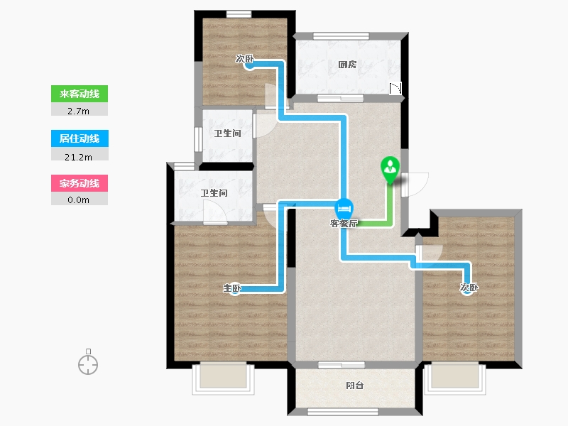 河北省-沧州市-保利花园-91.20-户型库-动静线