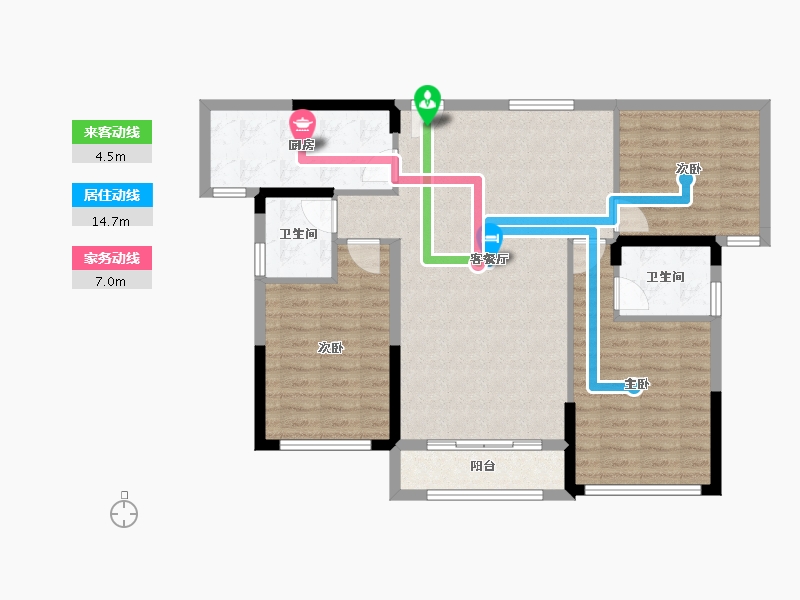 湖北省-咸宁市-海德公馆-95.13-户型库-动静线