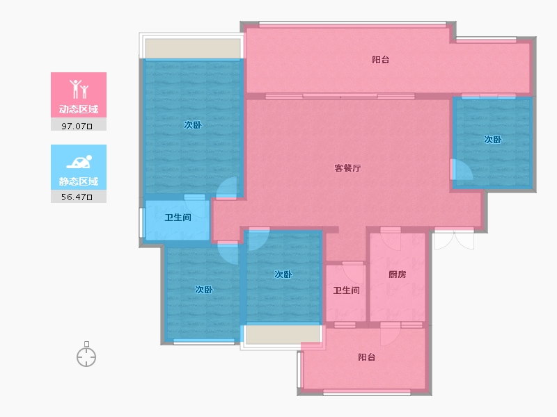 贵州省-遵义市-金科礼悦东方-138.99-户型库-动静分区