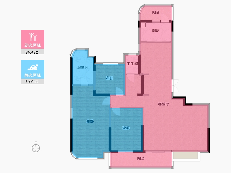 湖南省-衡阳市-高新现代城-131.53-户型库-动静分区