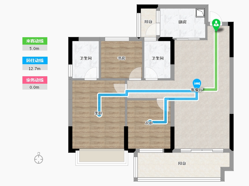 四川省-南充市-春风湖畔居-86.10-户型库-动静线