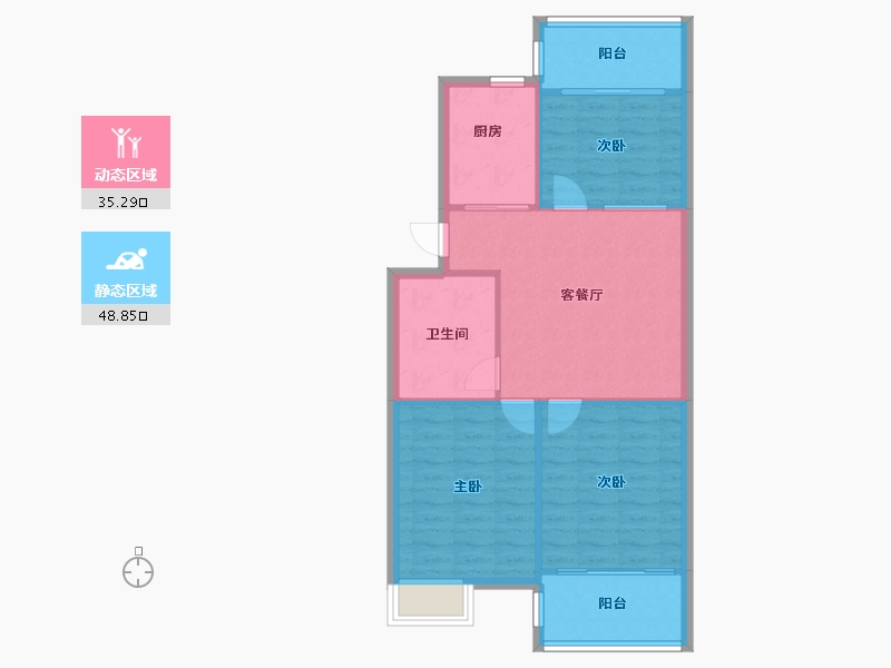 安徽省-合肥市-汉嘉都市森林-76.96-户型库-动静分区