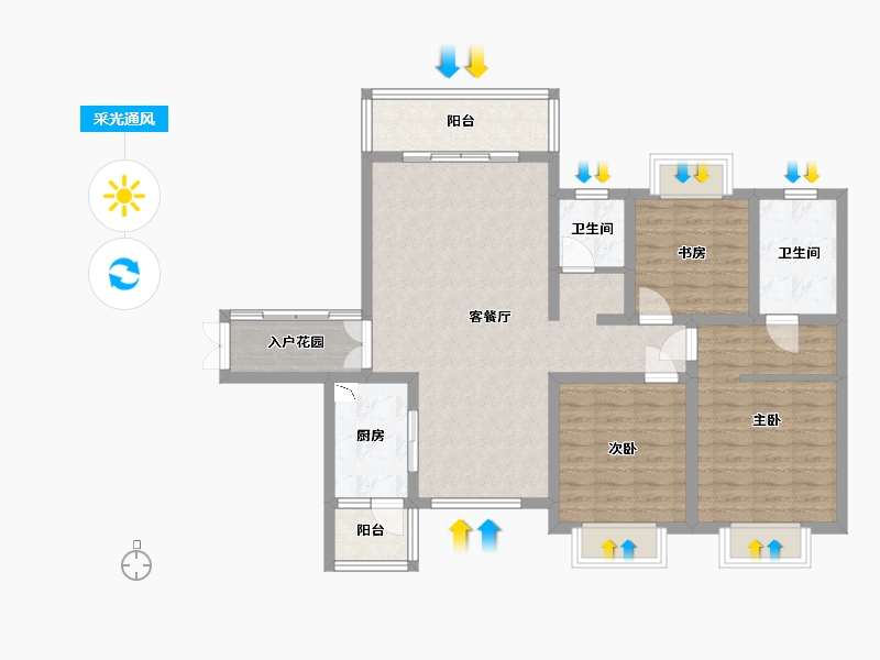 贵州省-贵阳市-一号大院-97.57-户型库-采光通风