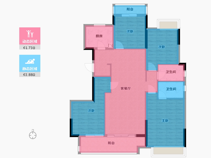 广东省-梅州市-保利江南和府-112.79-户型库-动静分区