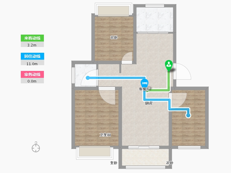 江苏省-淮安市-嘉润鸿锦苑-90.00-户型库-动静线