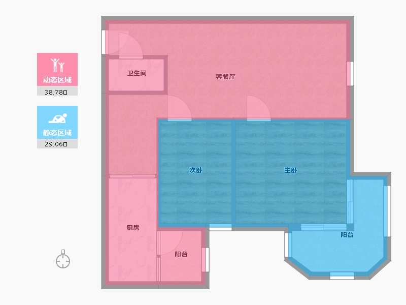 北京-北京市-晨光家园-61.03-户型库-动静分区