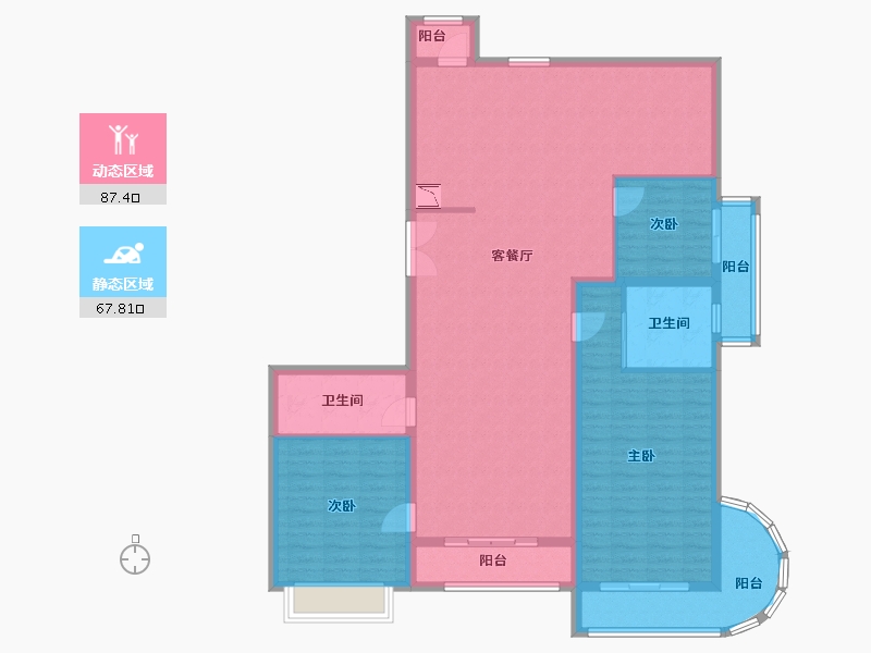 河北省-唐山市-梧桐大道-141.22-户型库-动静分区