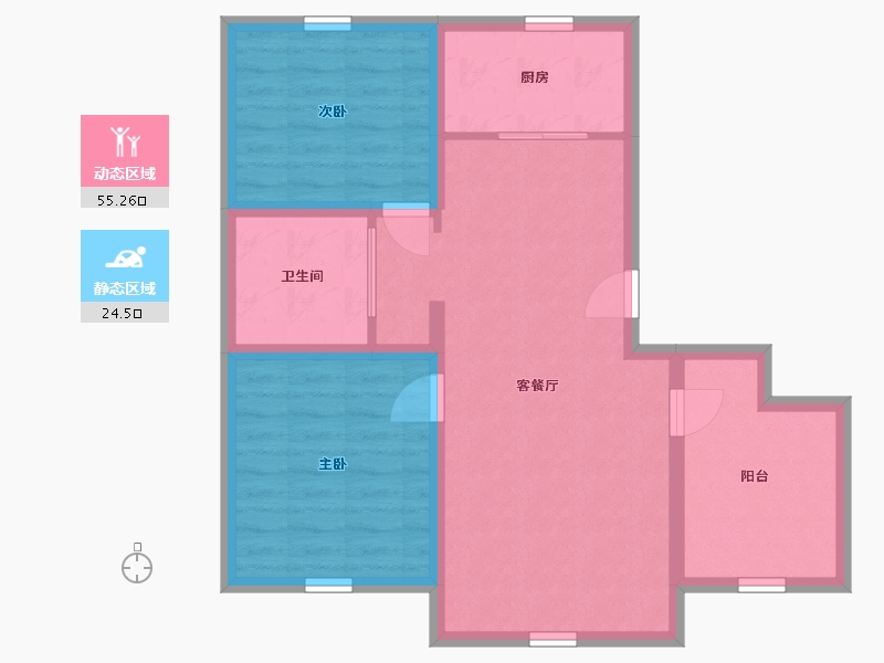 新疆维吾尔自治区-乌鲁木齐市-云岭景园-71.07-户型库-动静分区