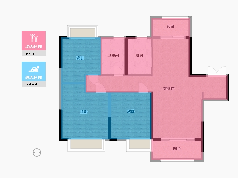 江苏省-南通市-中交美庐城-94.39-户型库-动静分区