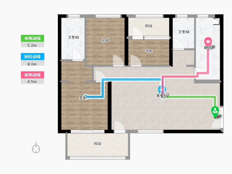 福建省-漳州市-招商卡达凯斯-95.00-户型库-动静线