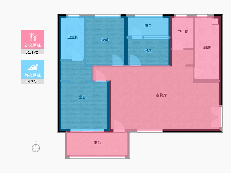 福建省-漳州市-招商卡达凯斯-95.00-户型库-动静分区