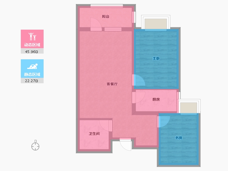 山西省-太原市-坤泽10里城-60.33-户型库-动静分区