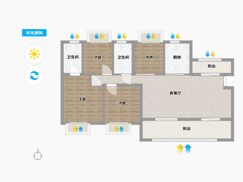 江西省-南昌市-锦尚天域-98.00-户型库-采光通风