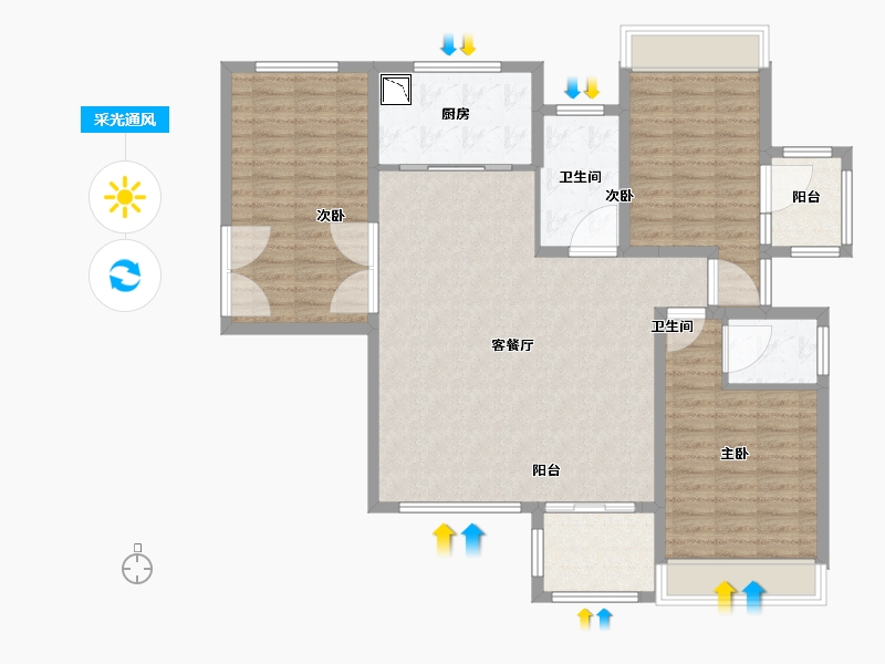 湖北省-黄冈市-御墅湾-119.37-户型库-采光通风