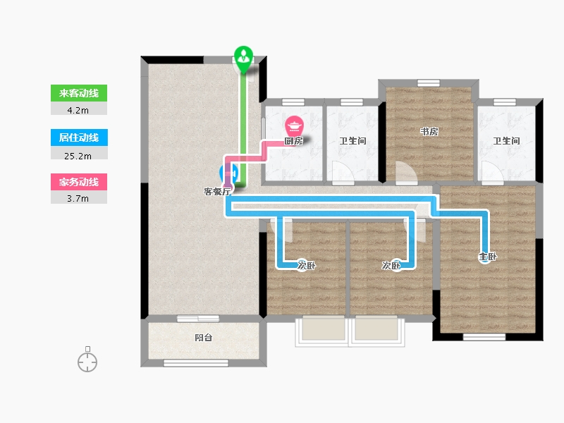 湖北省-武汉市-清能正荣府-104.00-户型库-动静线