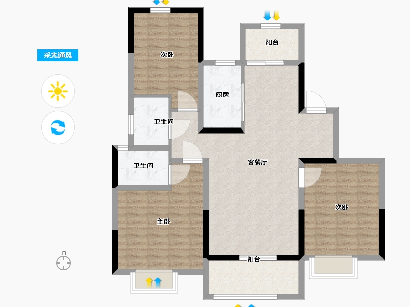 河南省-郑州市-海龙钰苑-102.01-户型库-采光通风